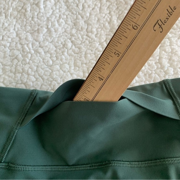 Lululemon Time To Sweat Crop Leggings Womens 4 Olive Green pockets Wide Waist - Picture 7 of 11